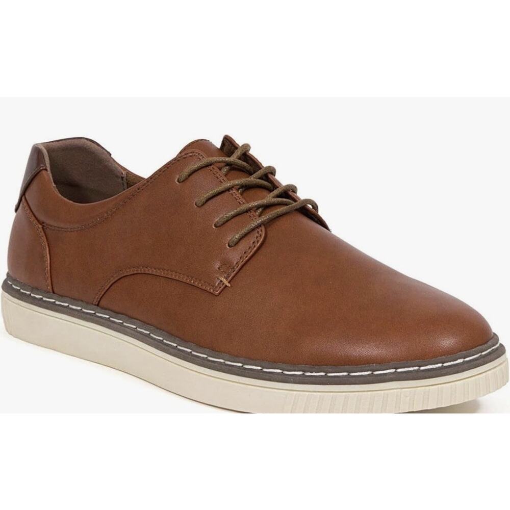 NWT Deer Stags Oakland Men’s Oxford Dress Shoes 11.5W Cognac Memory Foam No Box